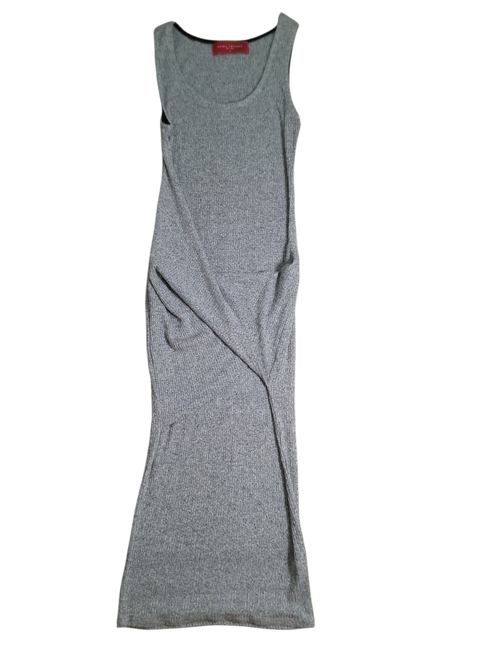 Sleek Gray Ribbed Maxi Dress - Akira CHICAGO Red Label